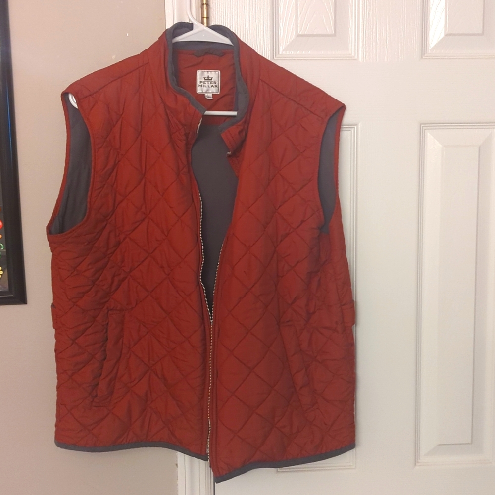Peter Millar L vest rust brick color